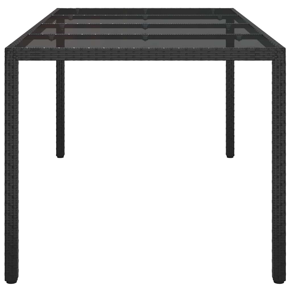 vidaXL Table de jardin pour repas Noir 190 x 90 x 75 cm Poly rotin - Image 4
