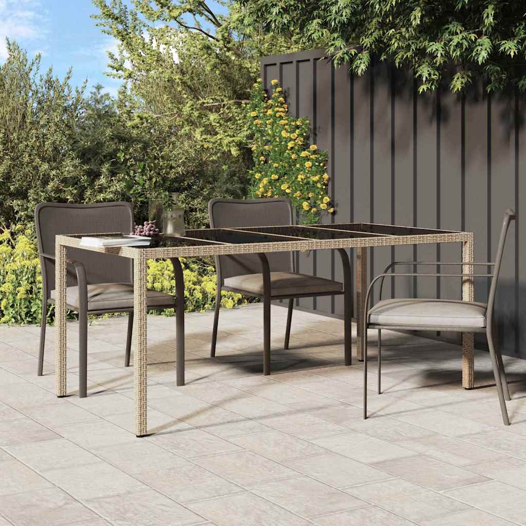 vidaXL Table de jardin pour repas Beige 190 x 90 x 75 cm Poly rotin