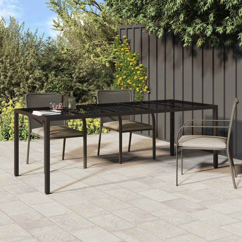 vidaXL Table de jardin pour repas Marron 250 x 100 x 75 cm Poly rotin