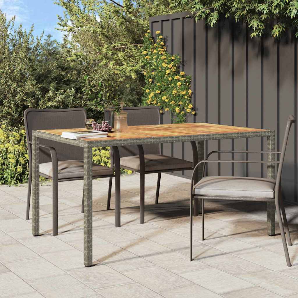 vidaXL Table de jardin pour repas Gris 150 x 90 x 75 cm Poly rotin