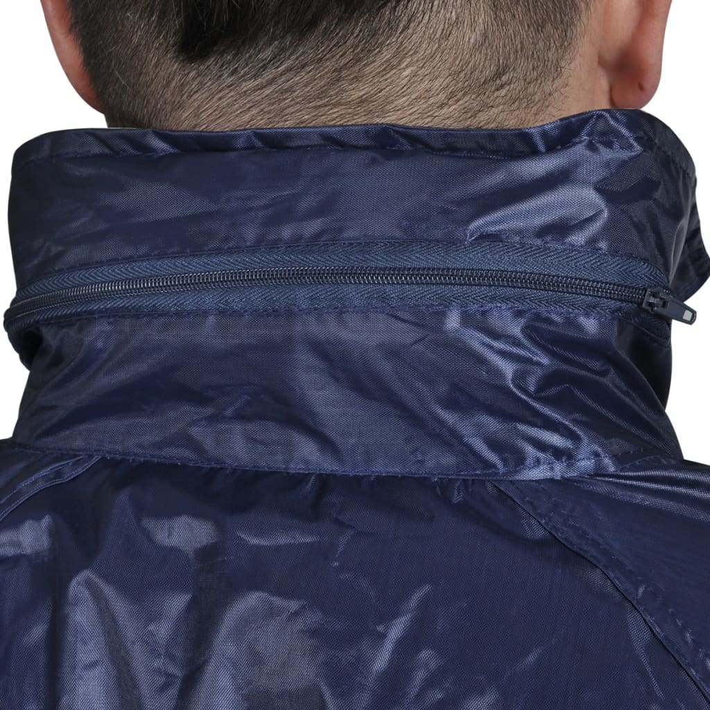 vidaXL Combinaison de pluie avec capuche 2 pcs Hommes Bleu marine XL - Image 3