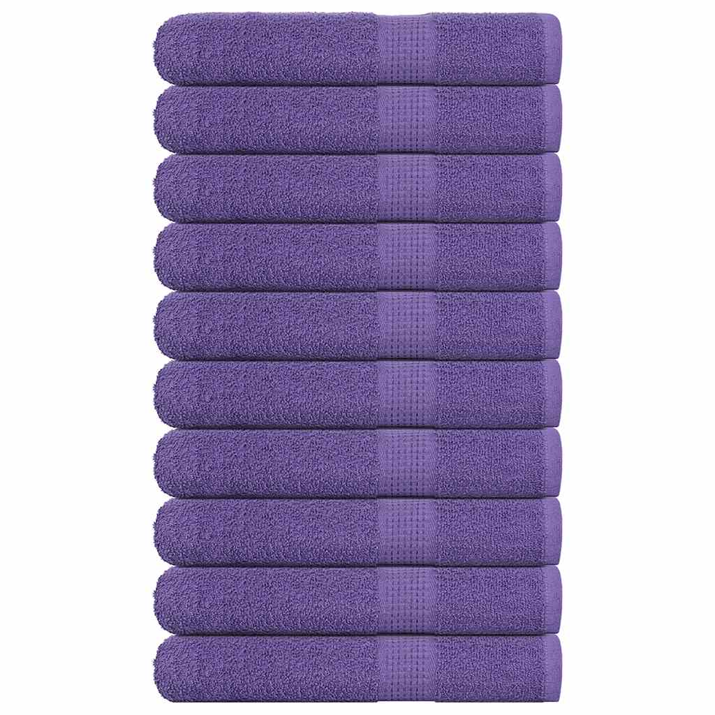 vidaXL Serviettes 10 pcs violet 100x200 cm 360 g/m² 100% coton