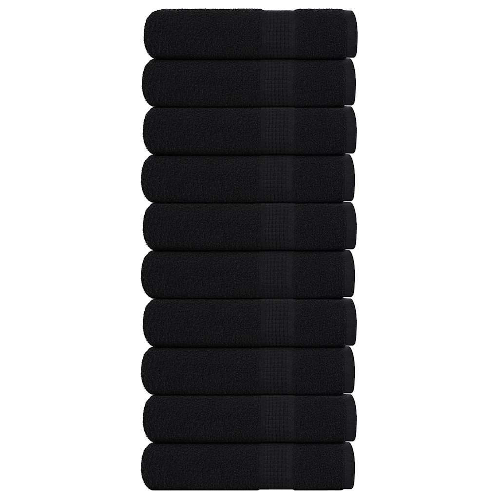 vidaXL Serviettes de bain 10 pcs noir 100x150 cm 360 g/m² 100% coton
