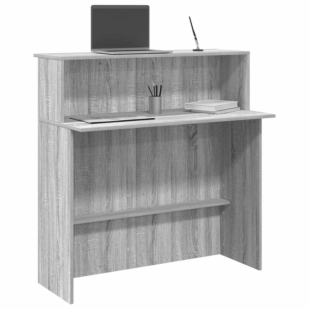 vidaXL Bureau de réception sonoma gris 100x50x103,5 cm bois ingénierie