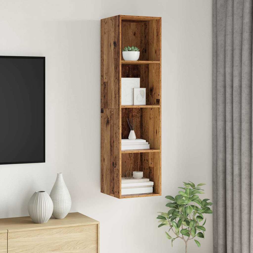 vidaXL Ensemble meuble TV Montage mural Bois Ancien 37 x 37 x 142,5 cm