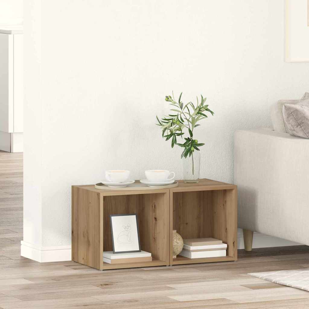 vidaXL Ensemble meuble TV 2 pcs Chêne artisanal 37 x 35 x 37,5 cm