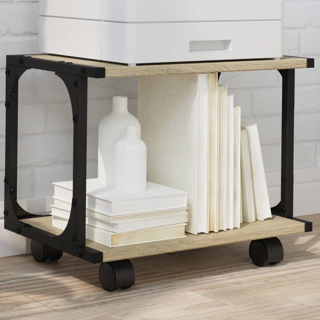 vidaXL Soporte de impresora 2 niveles roble Sonoma 41x28x33,5 cm