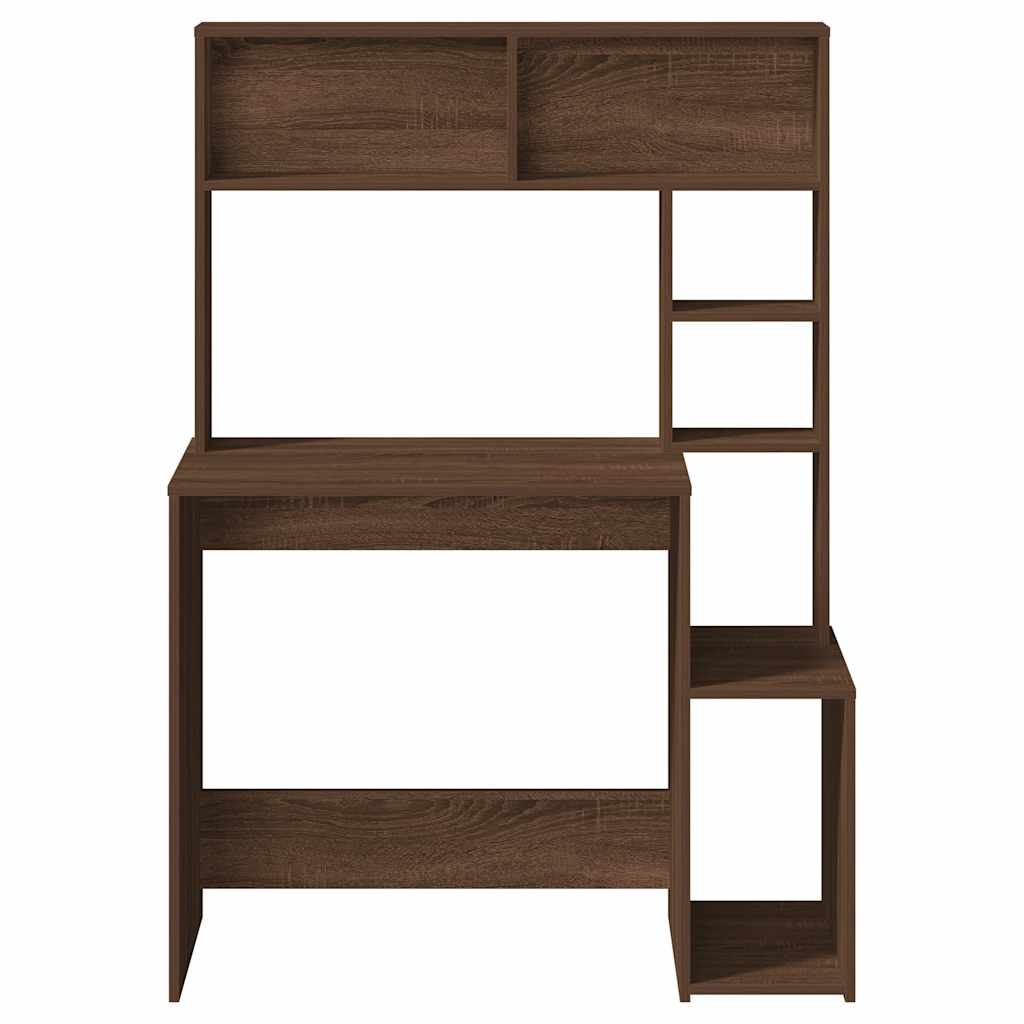 vidaXL Schreibtisch mit Regal Braun Eichen-Optik 100x45x140 cm - Image 4