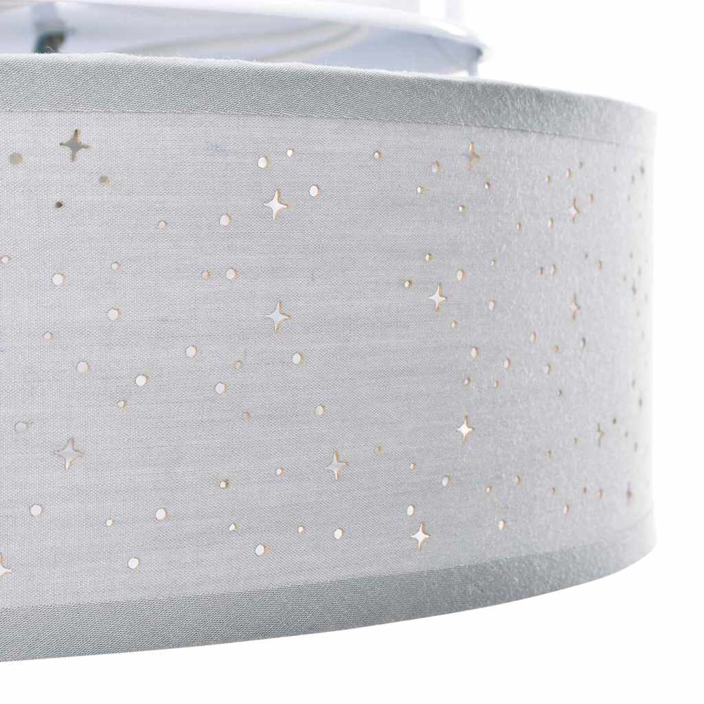 vidaXL Deckenlampe Grau 30 x 13.5 cm Stoff - Image 6
