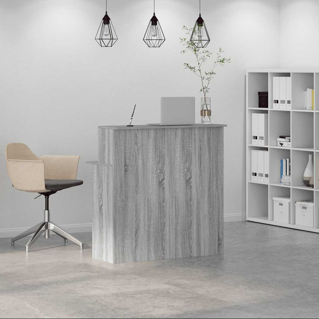 vidaXL Empfangstheke Grau Sonoma 100x50x103,5 cm Holzwerkstoff - Image 3