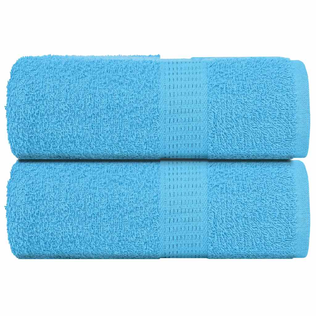 vidaXL Serviettes d'invité 2 pcs turquoise 30x50cm 360 g/m² 100% coton