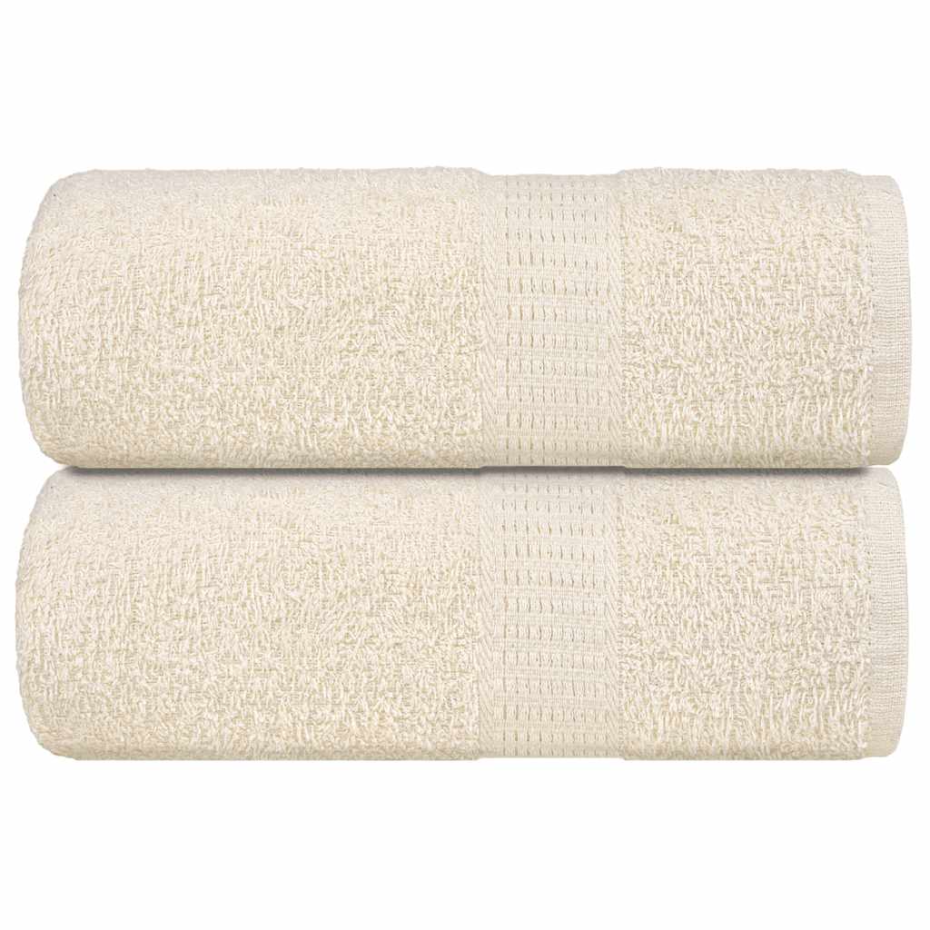 vidaXL Serviettes d'invité 2 pcs crème 30x50 cm 360 g/m² 100% coton