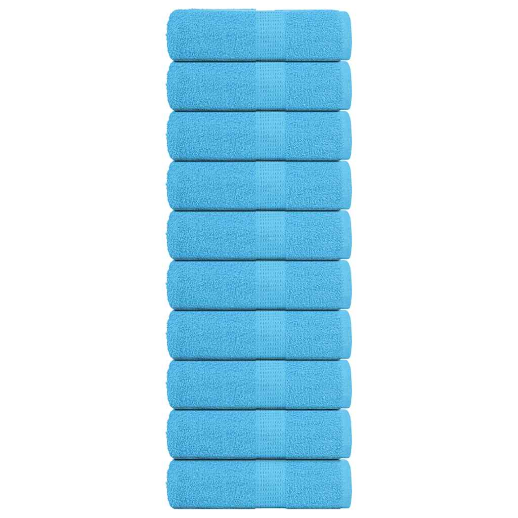 vidaXL Serviettes de toilette 10 pièces FROGN Turquoise 30 x 30 cm 100 % coton