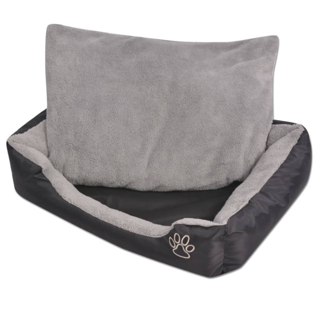 vidaXL Lit pour chiens avec coussin rembourré Taille S Noir