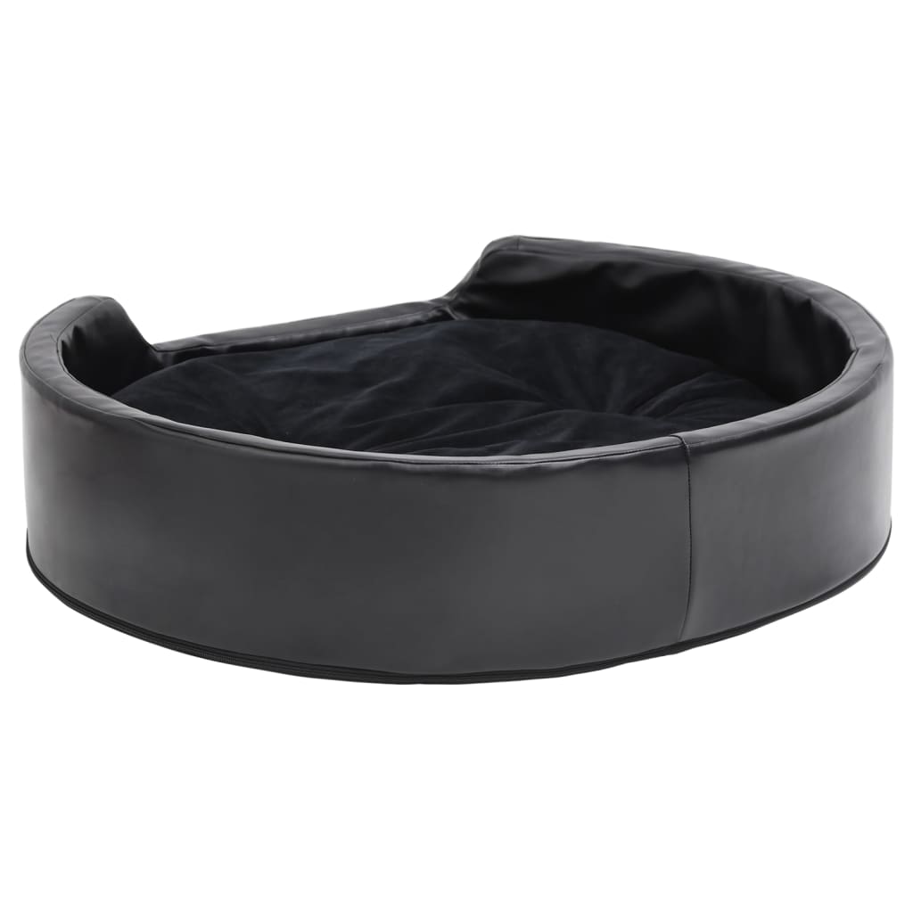 vidaXL Lit pour chiens Noir 79x70x19 cm Peluche et similicuir - Image 5