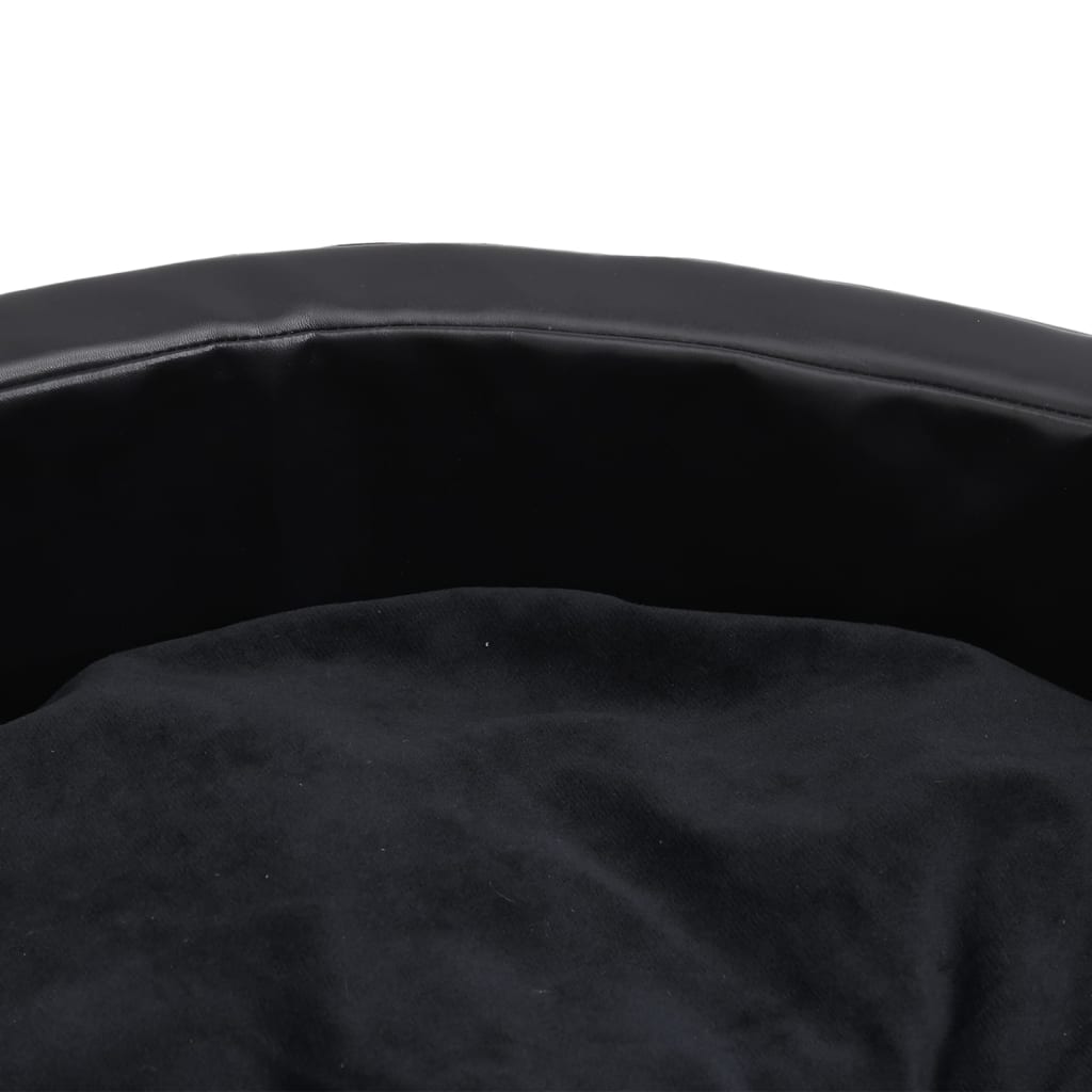 vidaXL Lit pour chiens Noir 79x70x19 cm Peluche et similicuir - Image 6