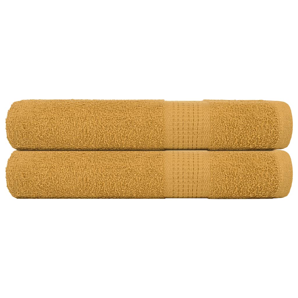 vidaXL Serviettes de sauna 2 pcs doré 80x200 cm 360 g/m² 100% coton