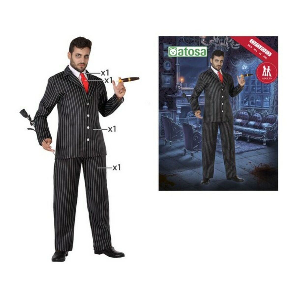 Costume per Adulti Nero Taglia:XS/S