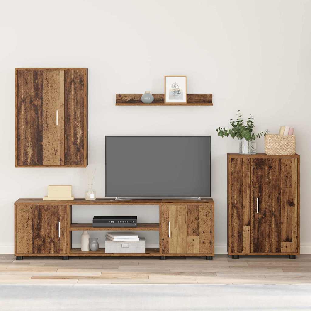 vidaXL Ensemble meuble TV 4 pcs Bois Ancien Bois d'ingénierie