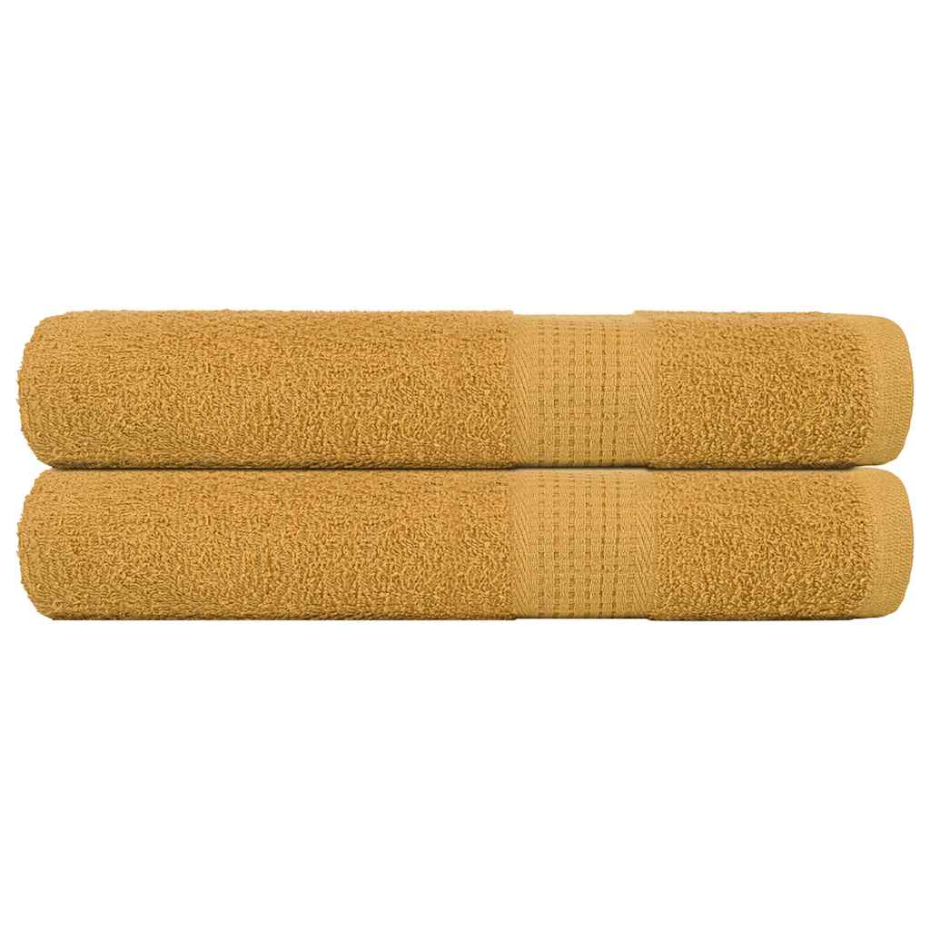 vidaXL Serviettes 2 pcs doré 100x200 cm 360 g/m² 100% coton