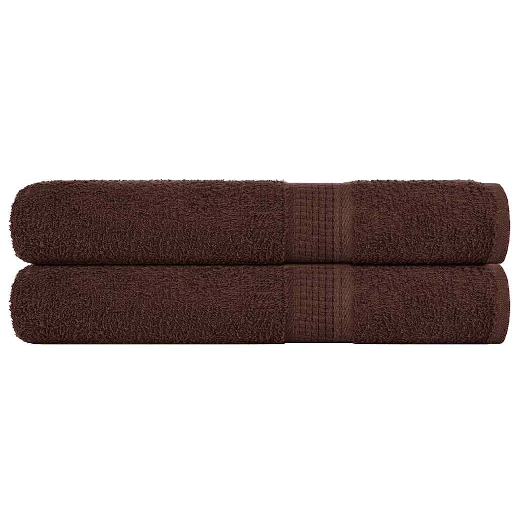 vidaXL Serviettes 2 pcs marron 100x200 cm 360 g/m² 100% coton