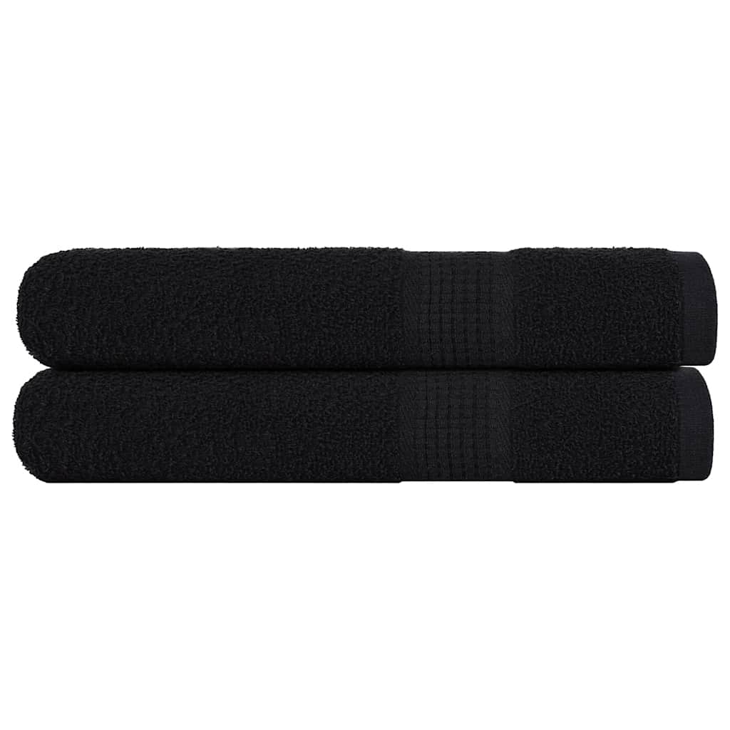 vidaXL Serviettes de sauna 2 pcs noir 80x200 cm 360 g/m² 100% coton