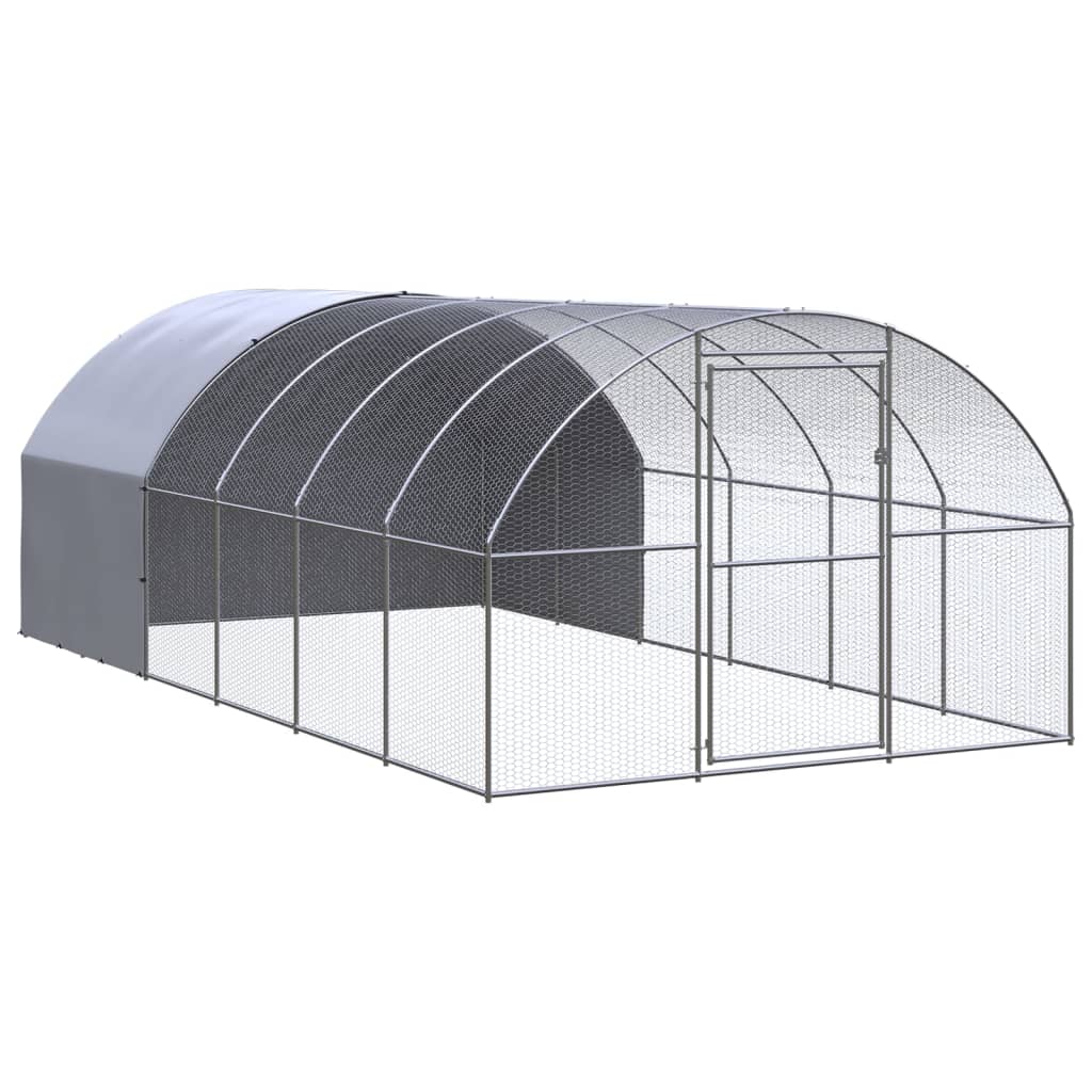 vidaXL Poulailler d'extérieur 3x6x2 m Acier galvanisé