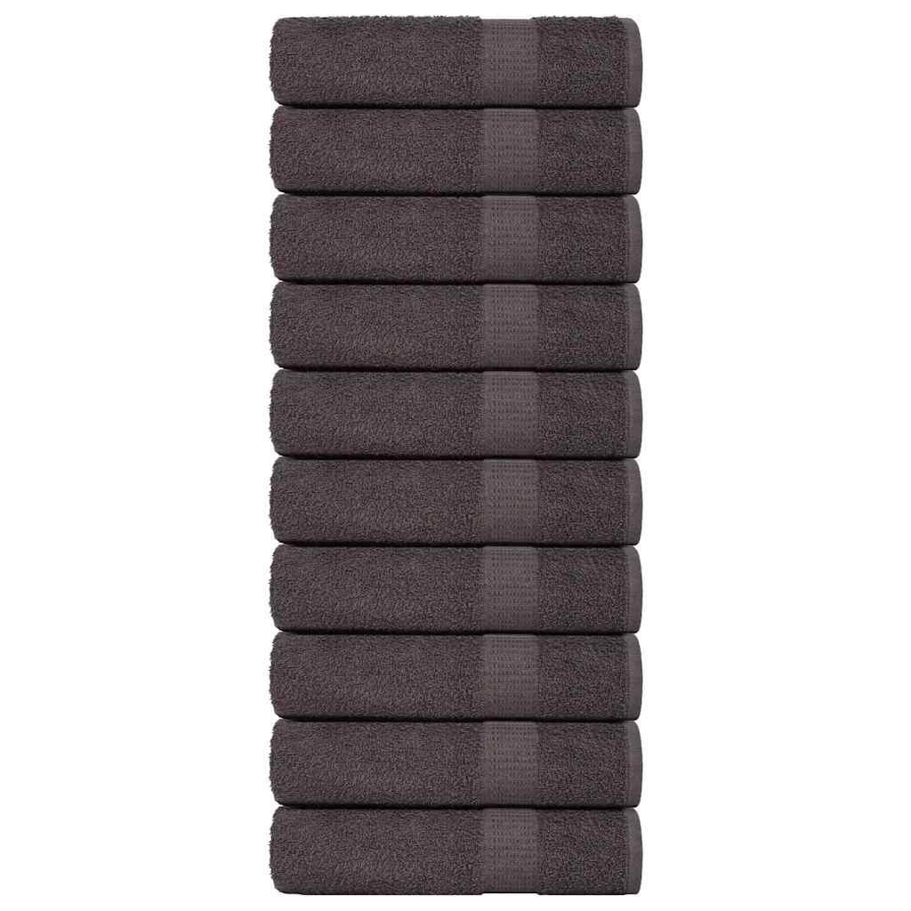 vidaXL Serviettes de douche 10 pcs anthracite 70x140 cm 100% coton