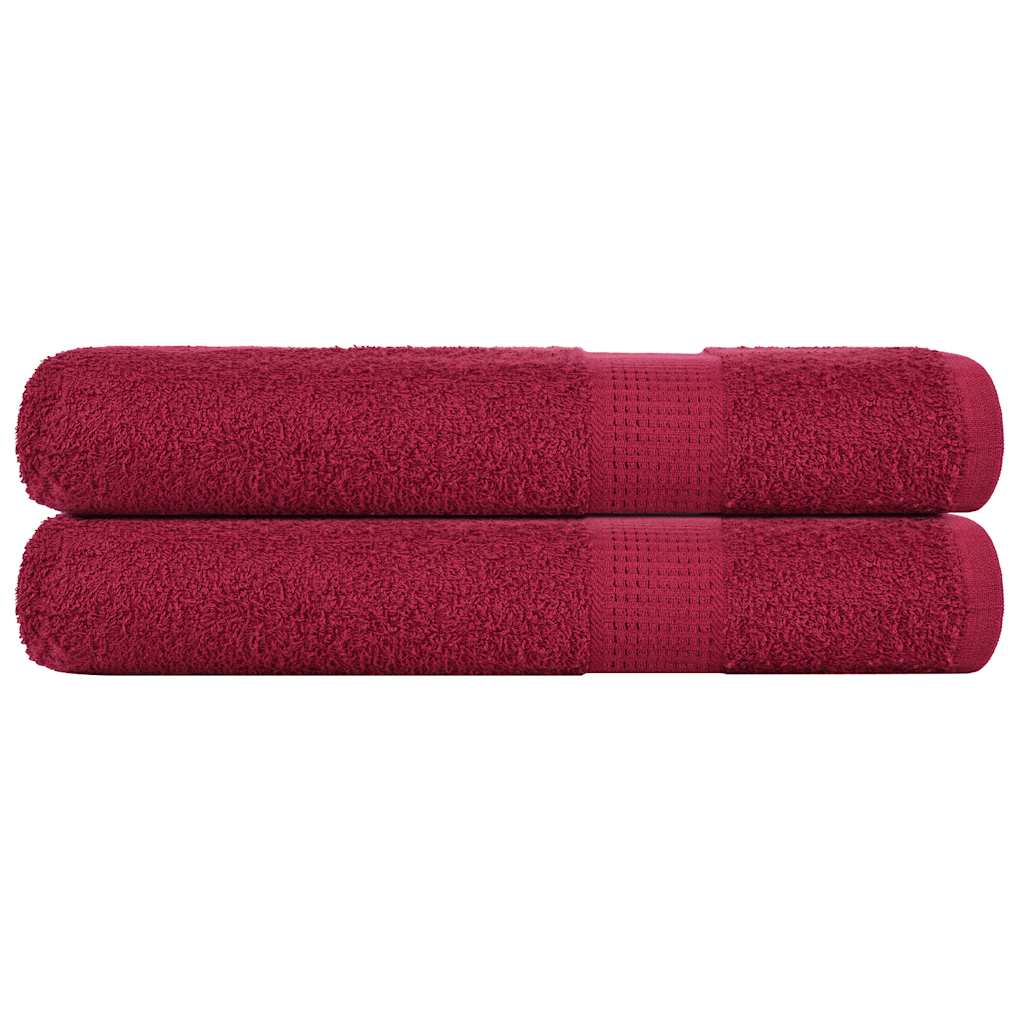 vidaXL Serviettes 2 pcs bordeaux 100x200 cm 360 g/m² 100% coton