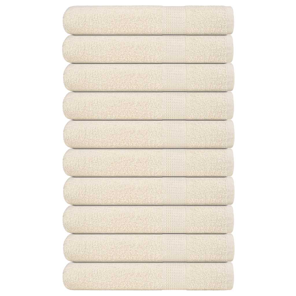 vidaXL Serviettes de sauna 10 pcs crème 80x200 cm 360 g/m² 100% coton