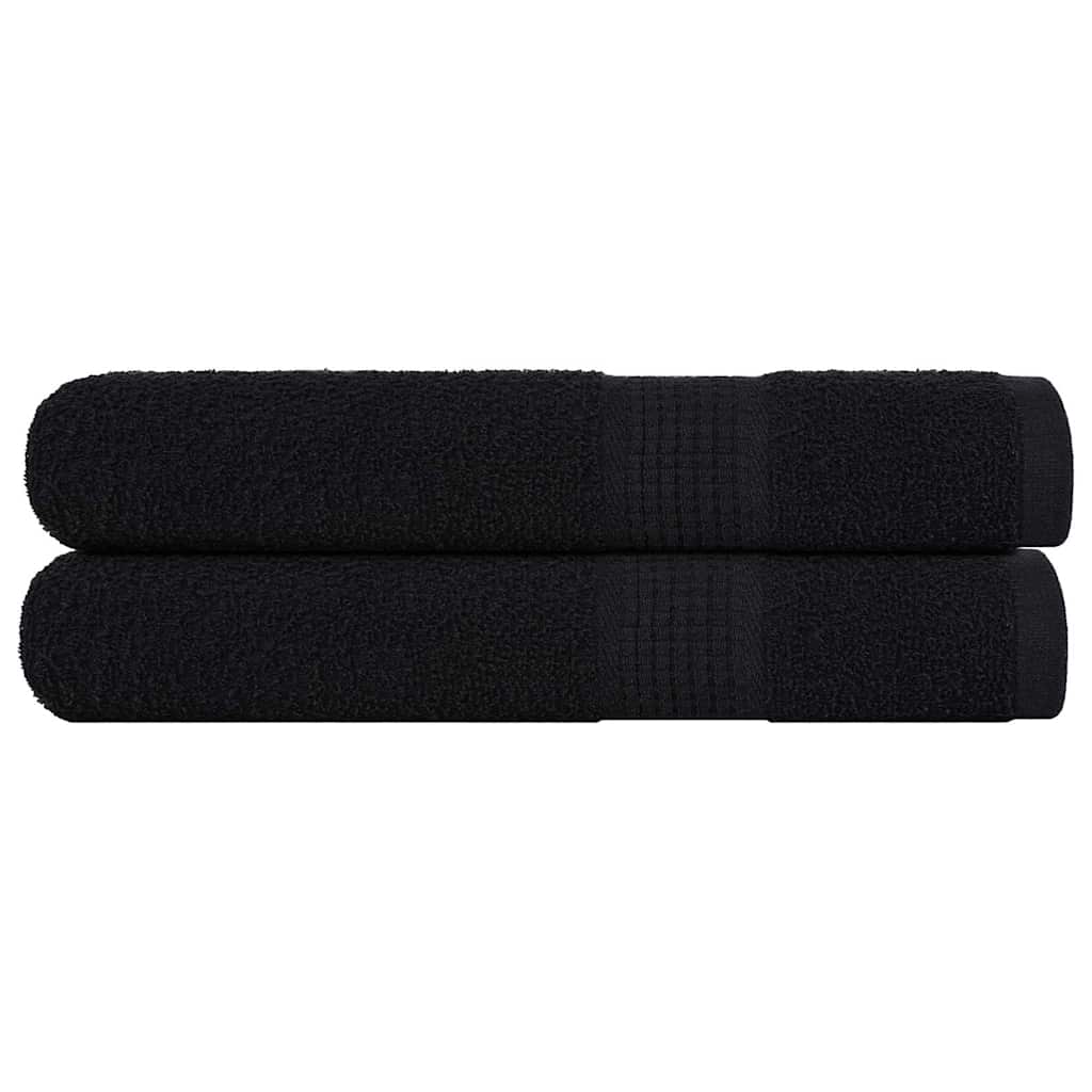 vidaXL Serviettes 2 pcs noir 100x200 cm 360 g/m² 100% coton