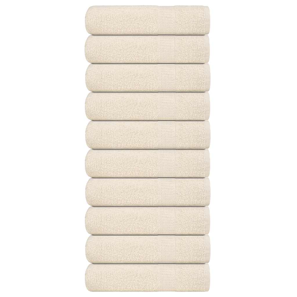 vidaXL Serviettes de douche 10 pcs crème 70x140 cm 360 g/m² 100% coton