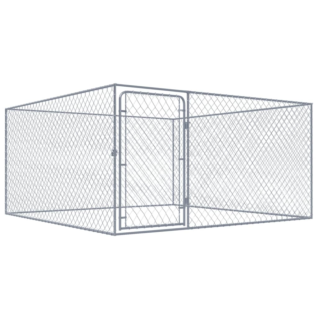 vidaXL Perrera de exterior de acero galvanizado 2x2x1 m