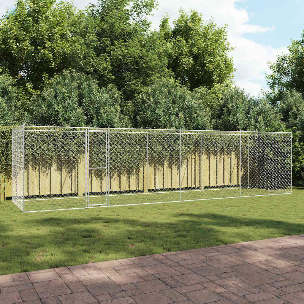 vidaXL Jaula para perro Plateado 800 x 200 x 256 cm Acero Galvanizado