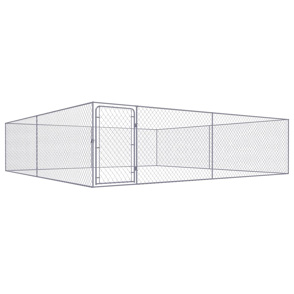 vidaXL Perrera de exterior de acero galvanizado 4x4x1 m
