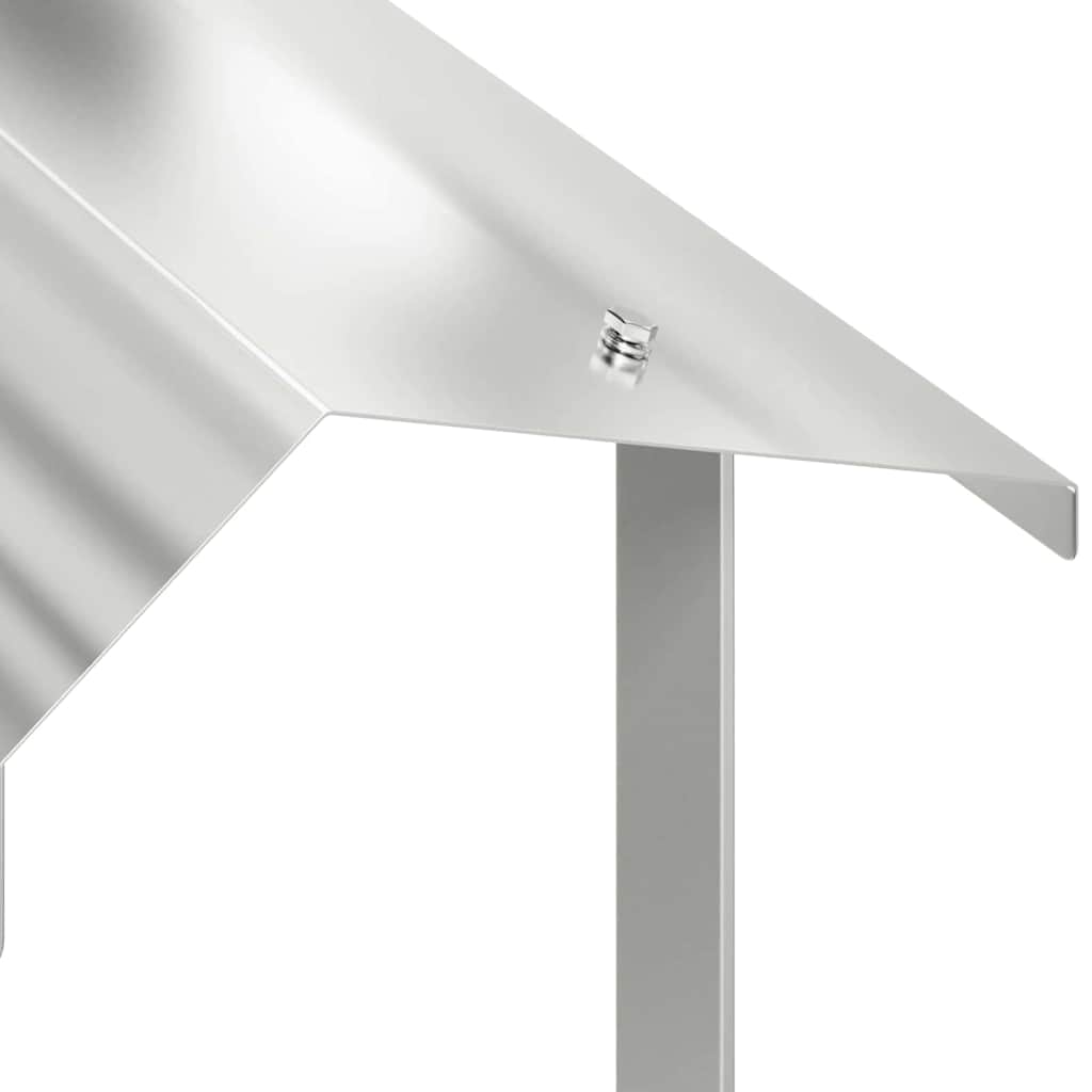 vidaXL Kaminhaube Silber 40 x 40 x 37.5 cm Edelstahl - Image 5