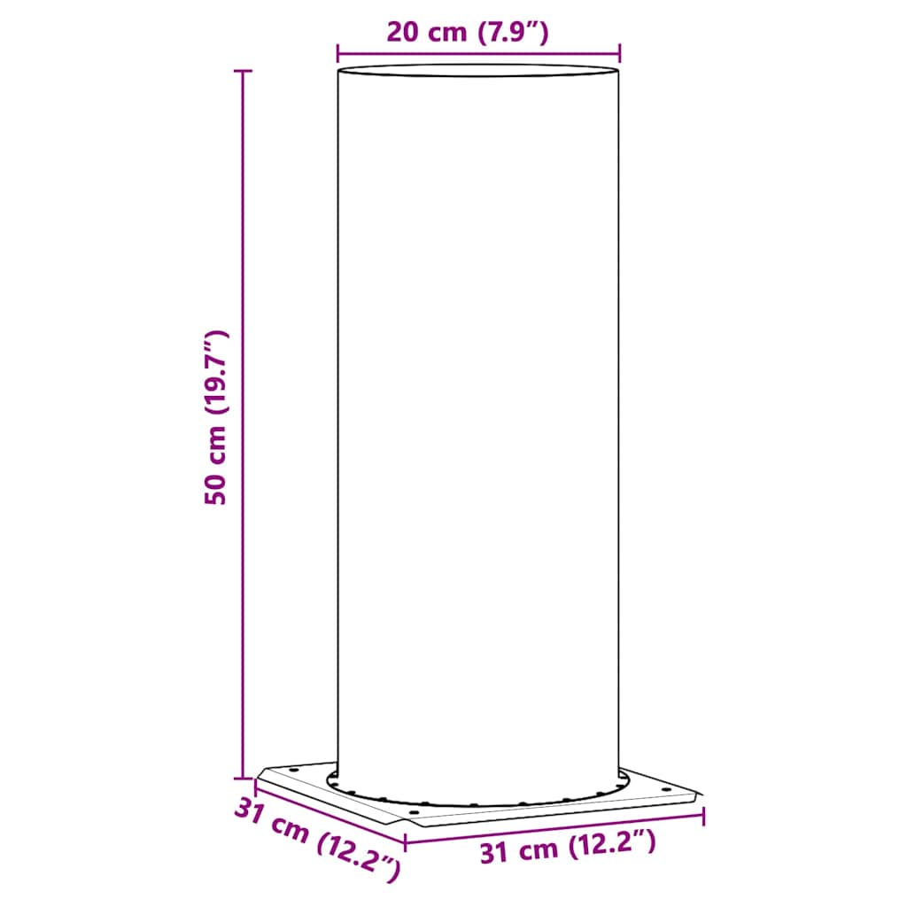 vidaXL Kamin Kopf Erweiterung Silber 31 x 31 x 50 cm Edelstahl - Image 6