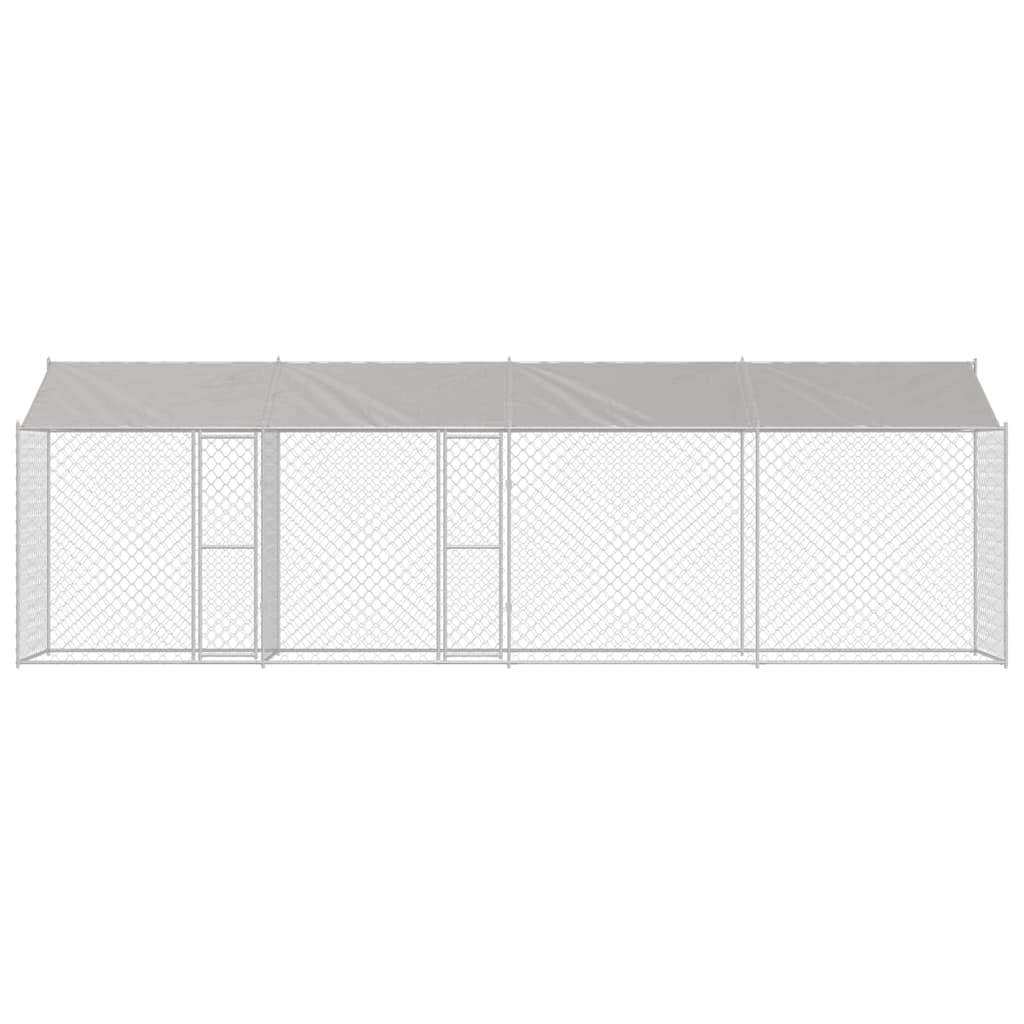 vidaXL Hundekäfig Silber 800 x 200 x 256 cm Verzinkter Stahl - Image 3