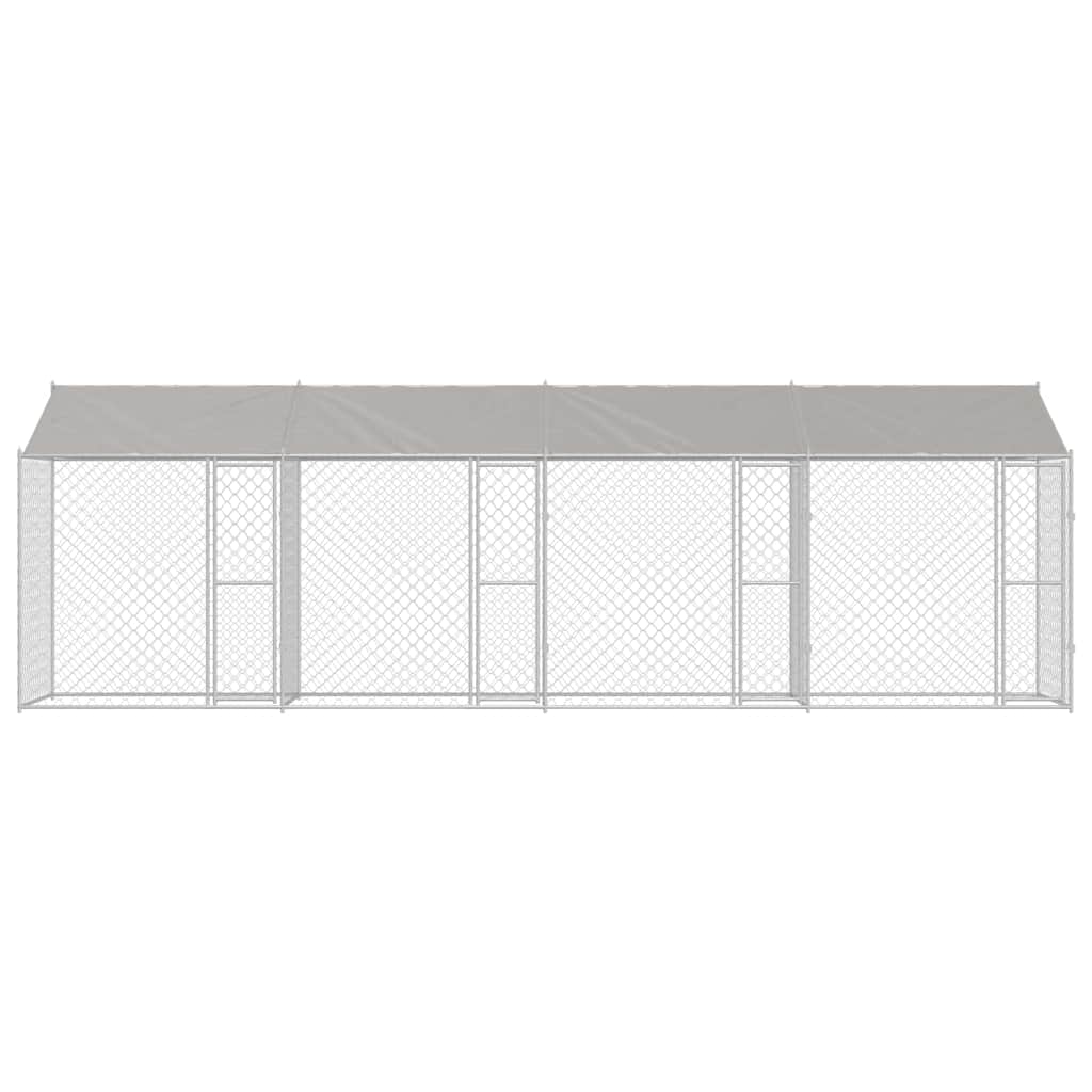 vidaXL Hundekäfig Silber 800 x 200 x 256 cm Verzinkter Stahl - Image 3