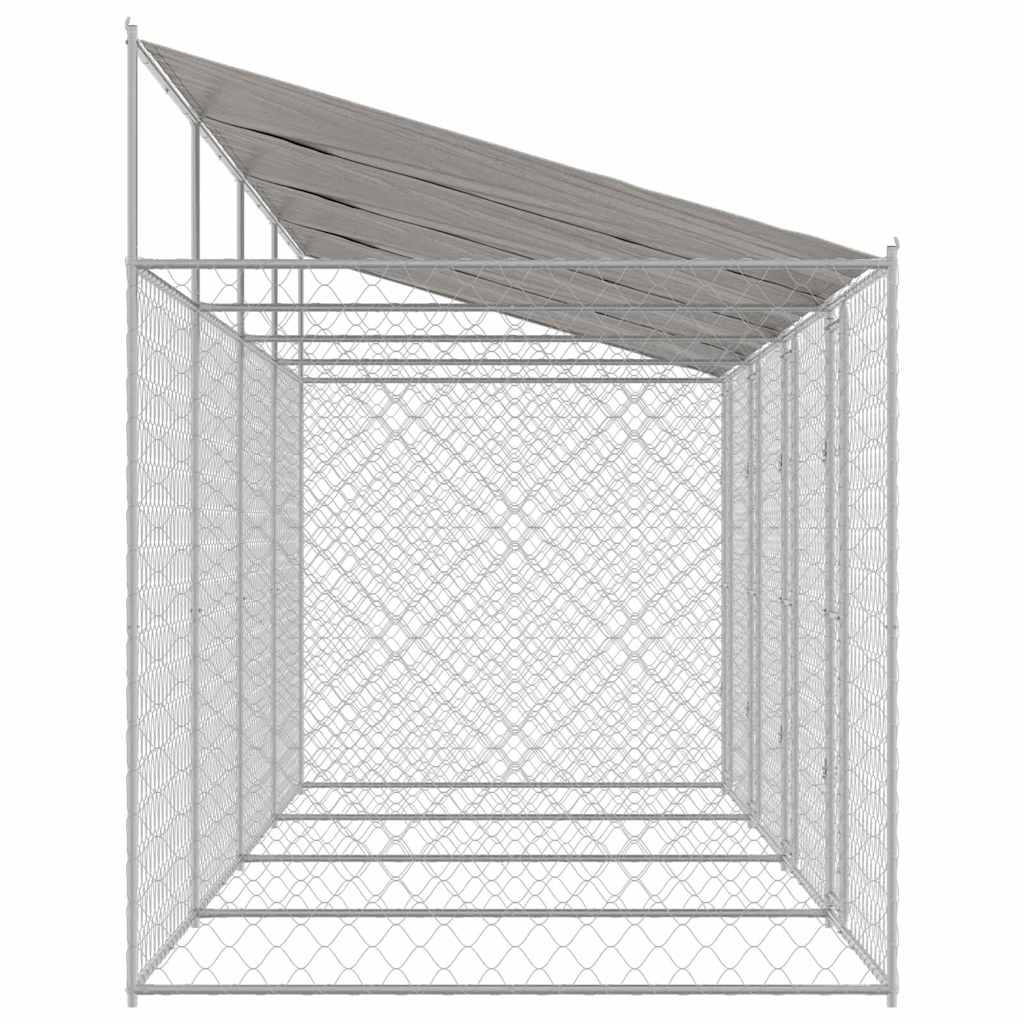 vidaXL Hundekäfig Silber 800 x 200 x 256 cm Verzinkter Stahl - Image 4