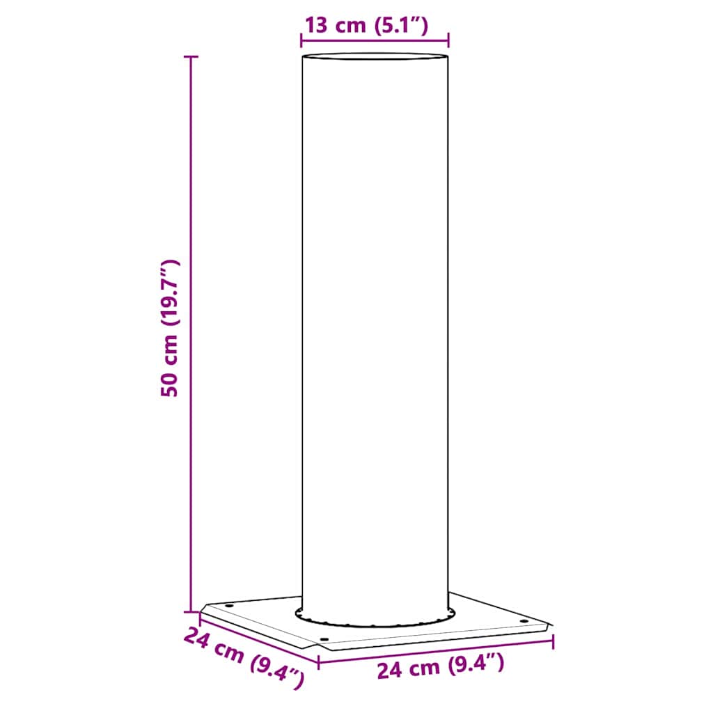 vidaXL Kamin Kopf Erweiterung Silber 24 x 24 x 50 cm Edelstahl - Image 6