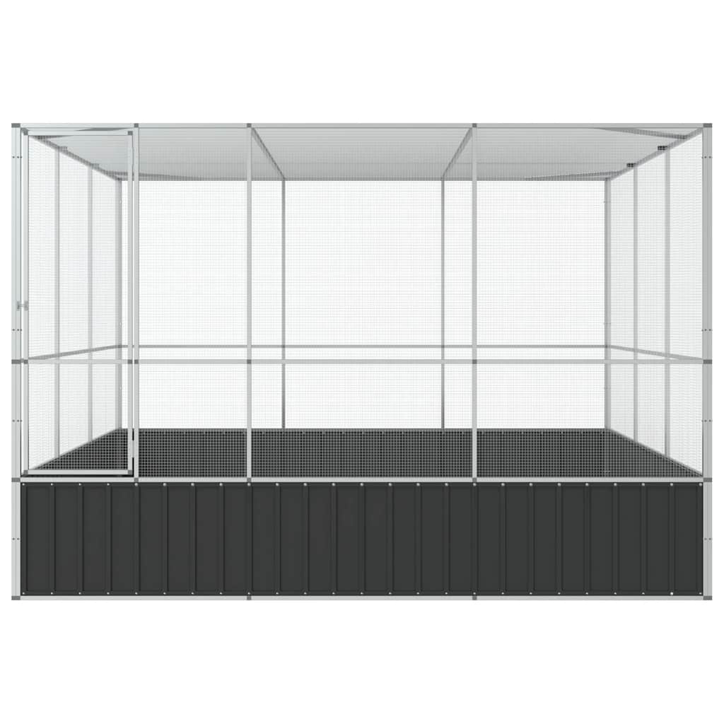 vidaXL Voliere Silbern 311x307x212 cm Stahl - Image 4