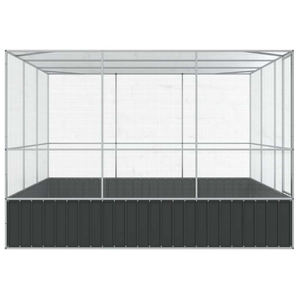 vidaXL Voliere Silbern 311x307x212 cm Stahl - Image 5