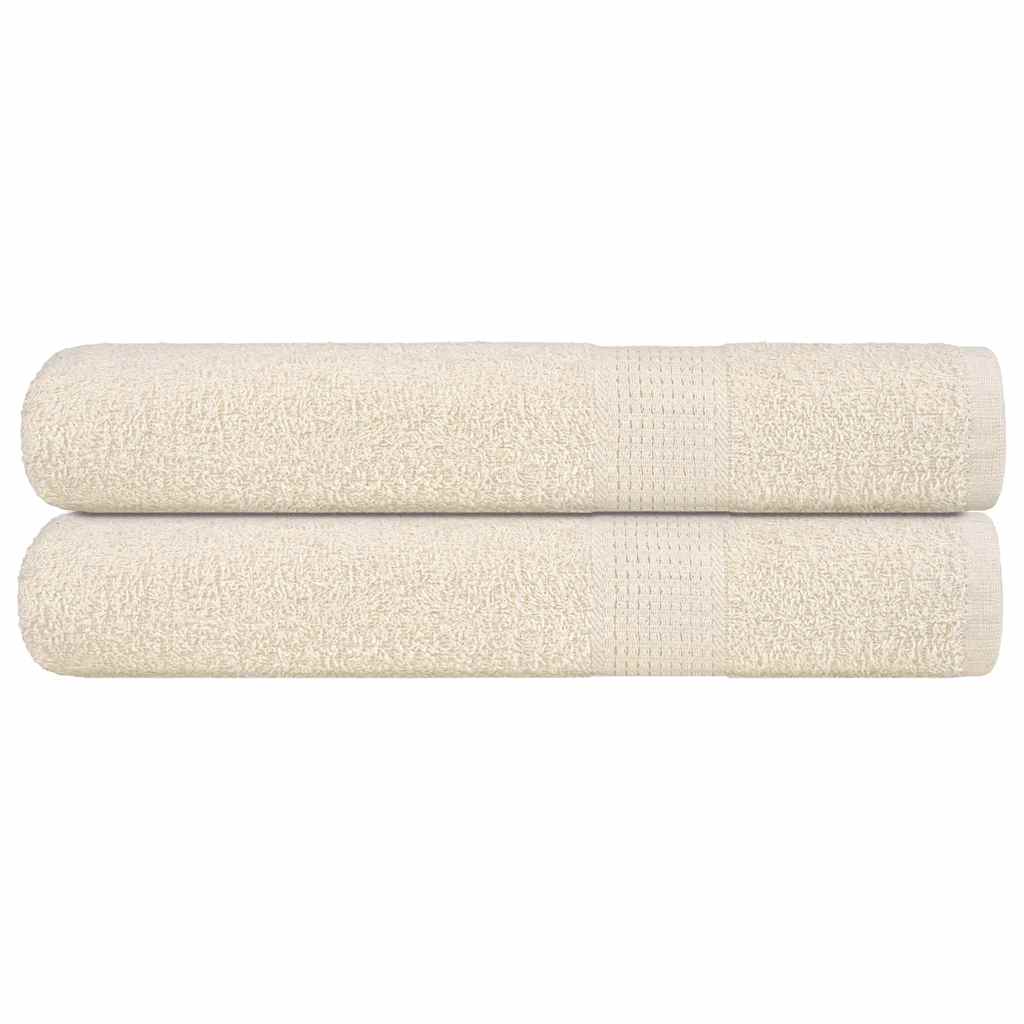 vidaXL Handtücher 2 Stk. Creme 100x200 cm 360 g/m² 100% Baumwolle