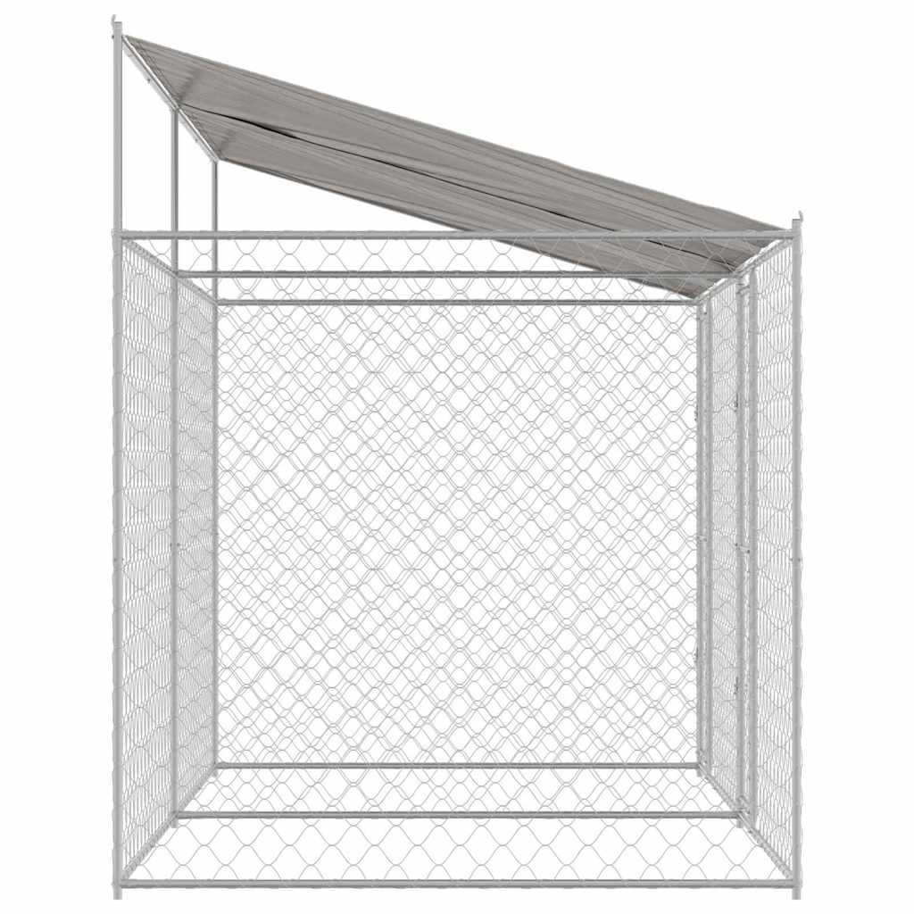 vidaXL Hundekäfig Silber 400 x 200 x 256 cm Verzinkter Stahl - Image 4