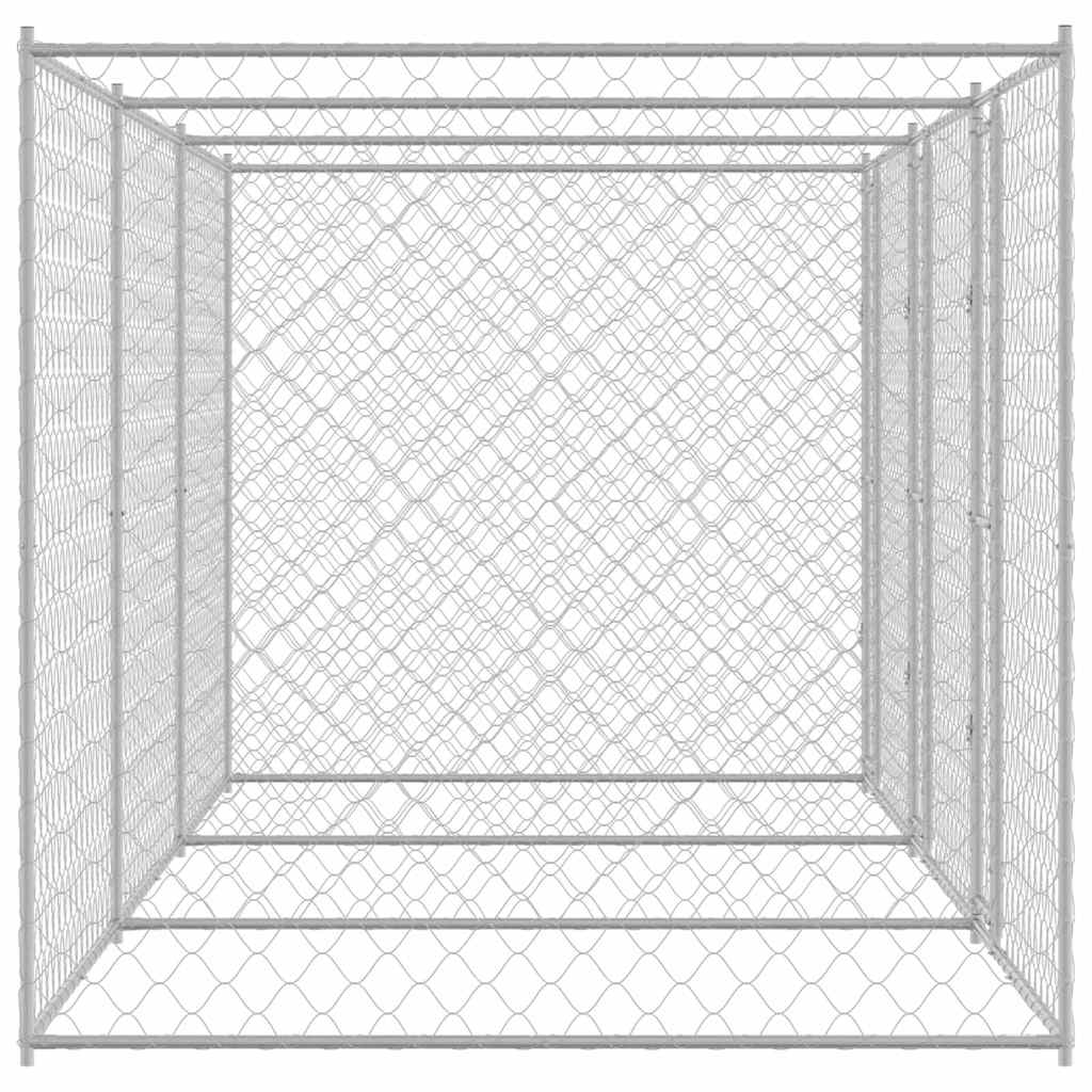 vidaXL Hundekäfig Silber 600 x 200 x 200 cm Verzinkter Stahl - Image 4