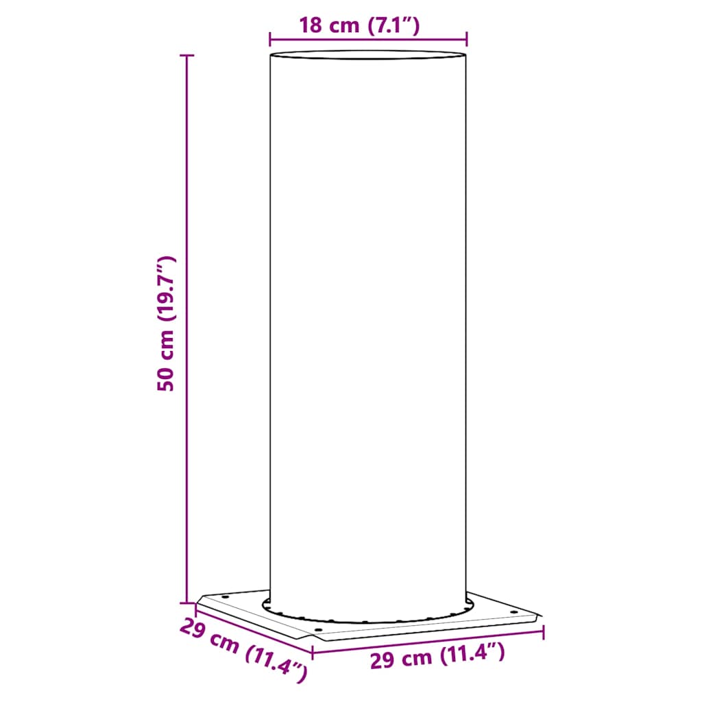 vidaXL Kamin Kopf Erweiterung Silber 29 x 29 x 50 cm Edelstahl - Image 6