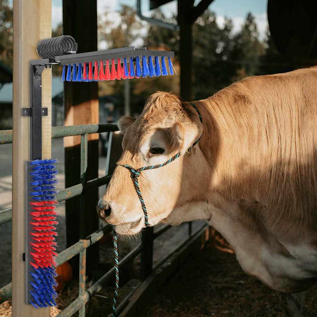 vidaXL Rinderbürsten Rot und Blau 84 x 10 x 91 cm Kunststoff und Stahl