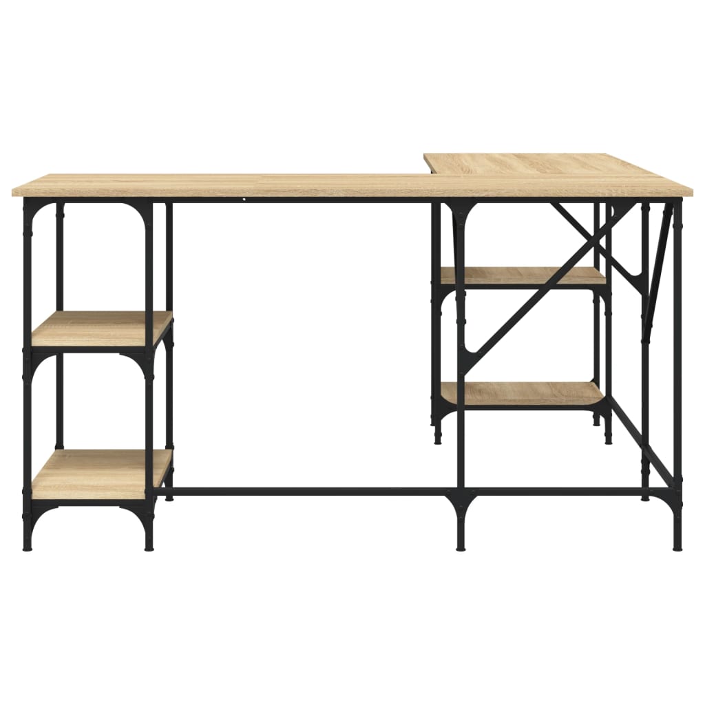 vidaXL Schreibtisch Sonoma-Eiche 139x139x75 cm Holzwerkstoff - Image 4