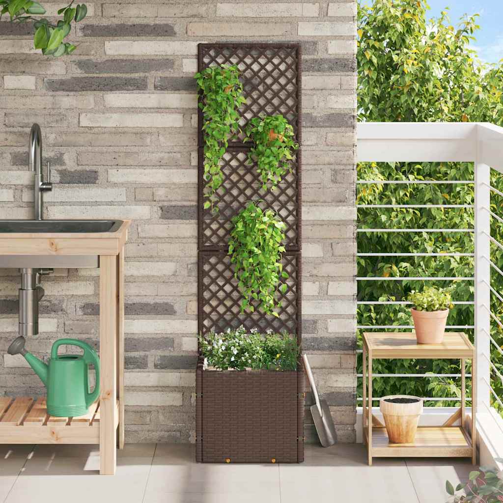 vidaXL Pflanzkübel Braun 35 x 30 x 135 cm Metall